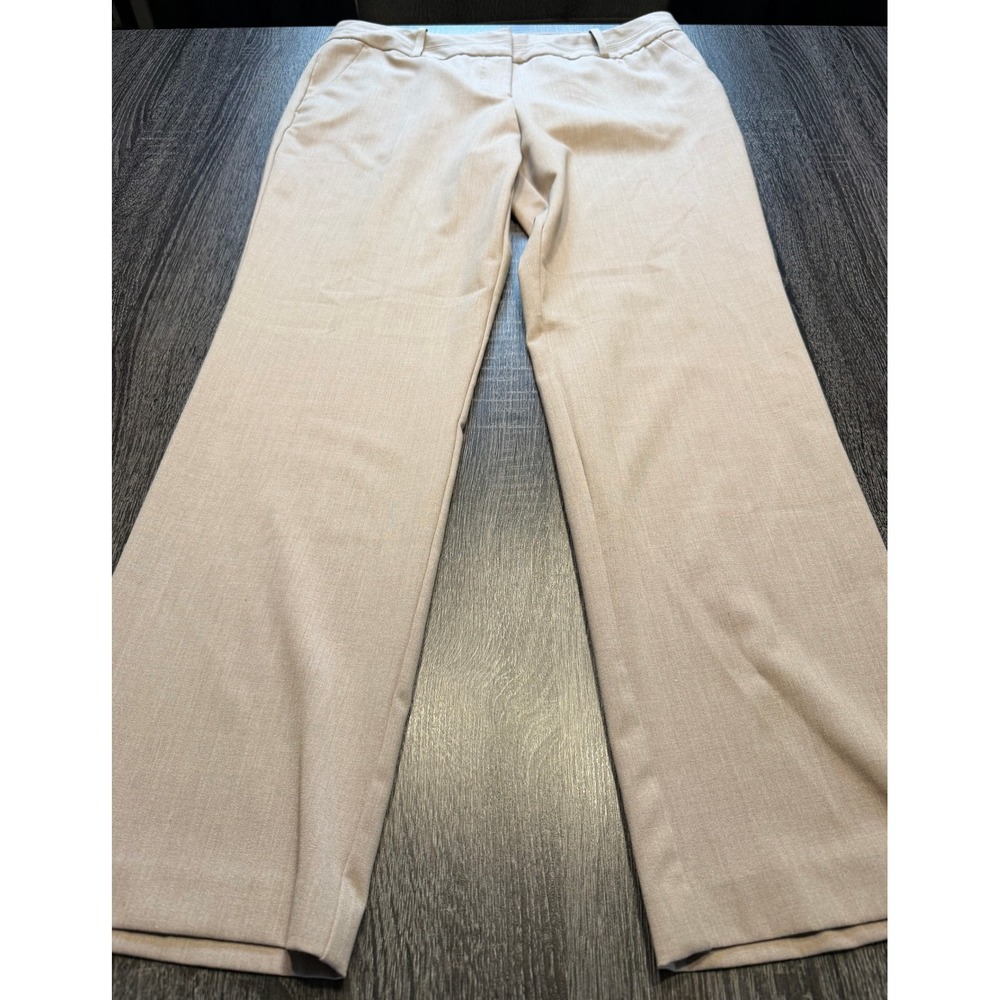 APT 9 Women's Beige Polyester‎ Blend Dress Pants Size 10 Petite Wide Leg